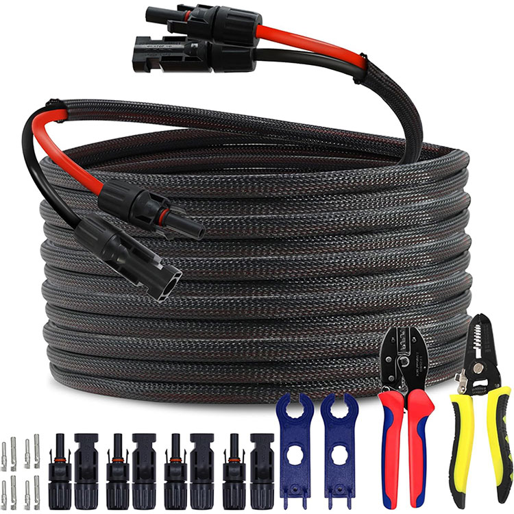 ដំបូលពាណិជ្ជកម្ម PV អារេ 10AWG ខ្សែតភ្ជាប់ 50FT